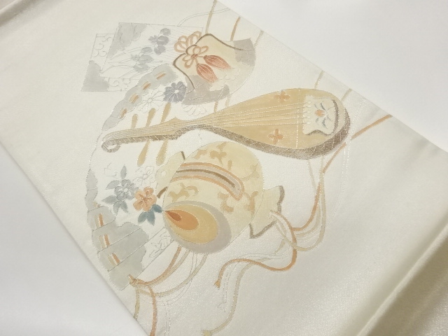 JAPANESE FUKURO OBI / EMBROIDERY / FLOWERS